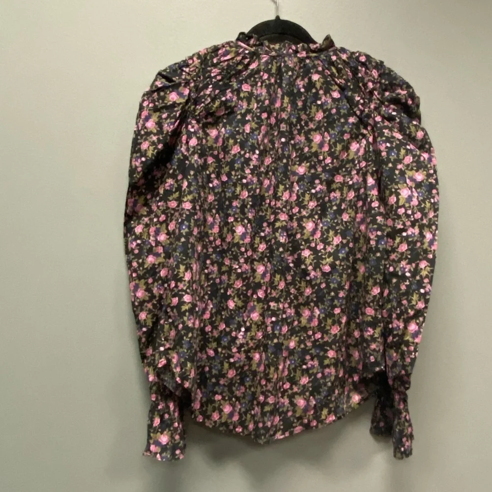Free People Meant to Be Floral Puff Sleeve Blouse Size Small